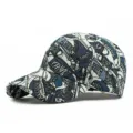 Trendy baseballpet met blauwe en witte sneaker graffiti print voor zonbescherming in de zomer - Stijl 1 / Marineblauw