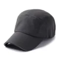Berretto sportivo leggero grigio traspirante soft top per ciclismo all'aperto parasole - 56-59cm (Taglia Normale) / Design B (Perforazione Laser) / Grigio scuro