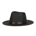 Elegante cappello da sole Panama nero da uomo con cinturino in pelle marrone per la spiaggia - Taglia Unica per 57CM / Multi-Lettera Nero