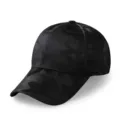 Gorra de béisbol de camuflaje negro con malla transpirable para deportes - Circunferencia de la Cabeza 56-59cm (Talla Normal) / Estilo de 6 Paneles de Tela Completa / Negro