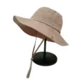 Cappello da sole da uomo in cachi con sottogola e tessuto ad asciugatura rapida chic - 56-59cm (normal size) / Polyester Lining No Drawstring Style / Kaki