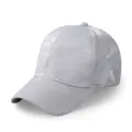 Gorra de béisbol de malla de camuflaje gris claro transpirable para deportes de exterior - Circunferencia de la Cabeza 56-59cm (Talla Normal) / Estilo de 6 Paneles de Tela Completa / Gris claro