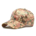 Modieuze dames honkbalpet met pailletten en een mooi roze en goud ruitjespatroon - Stijl 2 / Khaki