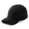 Cappello sportivo nero leggero a 5 pannelli per protezione solare esterna - 56-59cm (Taglia Normale) / Design C (Cima Morbida Classica) / Nero