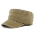 Vintage gewassen katoenen cadet pet in kaki voor casual zonbescherming buiten - Geschikt voor Hoofdomtrek 55-60cm / Stijl 3-Khaki