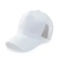 Gorra de béisbol de malla de camuflaje blanca transpirable para deporte verano - Circunferencia de la Cabeza 56-59cm (Talla Normal) / Estilo de 5 Paneles con Malla Posterior / Blanco