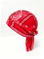 Elegante bandana da pirata rossa con stampa paisley e lacci lunghi e regolabili - Taglia unica / Rosso