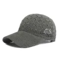 Elegante berretto da baseball in maglia traforata grigia traspirante da donna per il sole - Adatto per circonferenza testa circa 54-58cm / Motivo a Onde - Grigio
