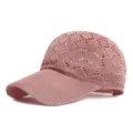 Cappellino da baseball in maglia rosa traspirante da donna cappello da sole estivo - Adatto per circonferenza testa circa 54-58cm / Motivo Ondulato-Rosa
