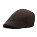 Classic brown glen plaid flat cap for men and women, warm winter duckbill hat accessory - Adult M 56-58cm / Coffee Fine Plaid