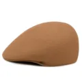 Vintage camel brown wool felt beret flat cap newsboy hat for stylish men and women - One Size (56-58cm) / Pure Wool (No Drawstring) / Light Khaki