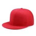 Gorra de béisbol hip-hop roja vibrante para niños con visera plana, estilo sólido - 50-54cm / Rojo