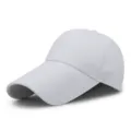 Classic plain white adjustable baseball cap with extra long brim for sun protection - XL Adjustable 59-61cm / White