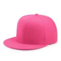 Gorra de béisbol hip-hop rosa de ala plana para niños para baile callejero bboy sólido - 50-54cm / Rosa rojo