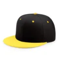 Gorra de béisbol hip-hop para niños con visera plana en colores negro y amarillo - 50-54cm / Esquema de colores amarillo y negro