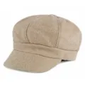 Classic beige wool octagonal newsboy cap for women for the autumn and winter seasons - Adult Free Size (56-58cm) / Khaki