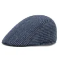 Warm men's vintage ivy cap featuring a blue and grey ribbed knit pattern for autumn - Adult One Size 56-58cm / Style 1-Blue