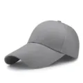 Classic grey large size baseball cap featuring an extended brim for enhanced sun protection - M Adjustable 56-59cm / Light Gray