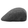Classic grey herringbone ivy cap for men featuring a vintage British outdoor style. - Adult One Size 56-58cm / Striped Black Gray