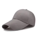 Grey adjustable unisex baseball cap with extended brim for outdoor summer sun protection - M Adjustable 56-59cm / Dark Gray