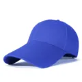 Plain solid blue baseball cap featuring an extra-long brim for enhanced sun protection outdoors - M Adjustable 56-59cm / Royal Blue