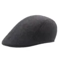 Vintage men's grey herringbone woven flat cap for autumn and winter casual wear - Adult One Size 56-58cm / Style 2-Striped Gray