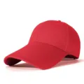 Classic solid red large size baseball cap with extended sun protection brim - M Adjustable 56-59cm / Red