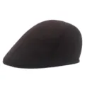 Men's dark brown herringbone flat cap with a classic vintage ivy style. - Adult One Size 56-58cm / Style 2-Striped Coffee