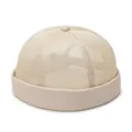Bonnet docker en maille beige sans bord pour hommes et femmes, chapeau d'été respirant - 56-60cm / Beige