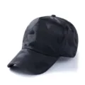 Gorra de béisbol de camuflaje negro transpirable para deportes y actividades al aire libre - Circunferencia de la Cabeza 56-59cm (Talla Normal) / Estilo de 5 Paneles de Tela Completa / Negro