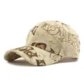Graffiti baseballpet in distressed look met gescheurde details en vintage beige afwerking - Stijl 4 / Khaki