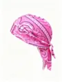 Bandana da pirata elastica rosa con motivo paisley per sport e ciclismo all'aperto - Taglia unica / Rosa intenso