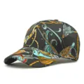Modieuze baseballpet met graffiti-print en barokke ketting- en sierlijke patronen - Stijl 6 / Zwart