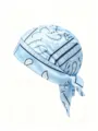 Durag azzurro con stampa paisley, bandana elastica per attività sportive e ciclismo - Taglia unica / Azzurro