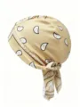 Berretto bandana beige con stampa paisley in tessuto elastico per sport e ciclismo - Taglia unica / Kaki