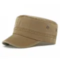 Klassieke kaki gewassen katoenen platte pet met ademende ogen voor buitenactiviteit - Geschikt voor Hoofdomtrek 55-60cm / Stijl 5 Donkerkhaki