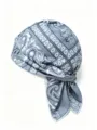 Berretto da pirata elastico blu grigio con stampa paisley per lo sportivo - Taglia unica / grigio medio