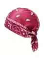 Berretto durag a bandana bordeaux elasticizzato con motivo paisley per sport e ciclismo - Taglia unica / Bordeaux