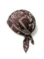 Elegante cappello da pirata bandana marrone con motivo paisley e lacci elastici - Taglia unica / Caffè