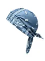 Bandana da pirata blu con motivo paisley in tessuto elastico per sport e ciclismo. - Taglia Unica (55-60cm) / Grigio scuro