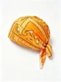 Bandana da pirata gialla con motivo paisley in tessuto elastico e lacci lunghi - Taglia Unica (55-60cm) / Giallo Oro