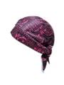 Cappello da pirata paisley rosa e nero in tessuto elastico per lo sport e il ciclismo - Taglia Unica (55-60cm) / Floreale Rosa Ciliegia Su Nero