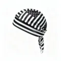 Bandana a pirata elastica con stelle e strisce bianche e nere per ciclismo - Taglia Unica (55-60 cm) / Stelle e Strisce (Nero)