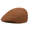 Elegant brown wool felt flat cap variant for autumn and winter warm fashion style - One Size (56-58cm) / Pure Wool (No Drawstring) / Dark Khaki