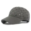 Berretto da baseball in maglia traforata grigia traspirante da donna cappello estivo sole - Adatto per circonferenza testa circa 54-58cm / Griglia a Rombi-Grigio
