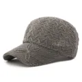 Berretto da baseball traspirante in maglia grigia traforata per donna protezione solare - Adatto per circonferenza testa circa 54-58cm / Fiocco Incrociato-Grigio