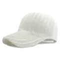Cappellino da baseball bianco in maglia a rete per donna protezione solare estiva - Adatto per circonferenza testa circa 54-58cm / Riga Verticale-Bianco Sporco