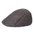 Classic brown checkered flat cap with padded lining for autumn winter outdoor warmth - Adult M 56-58cm / Large Plaid Coffee
