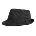 Cappello fedora classico nero gessato per uomo e donna in stile vintage inglese - Riga Larga Nero / Adatto Testa 56-58cm