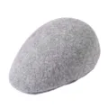 Grey wool blend flat cap beret for autumn and winter warmth with artistic retro style - One Size (56-58cm) / Woolen (Adjustable String) / Marl Grey